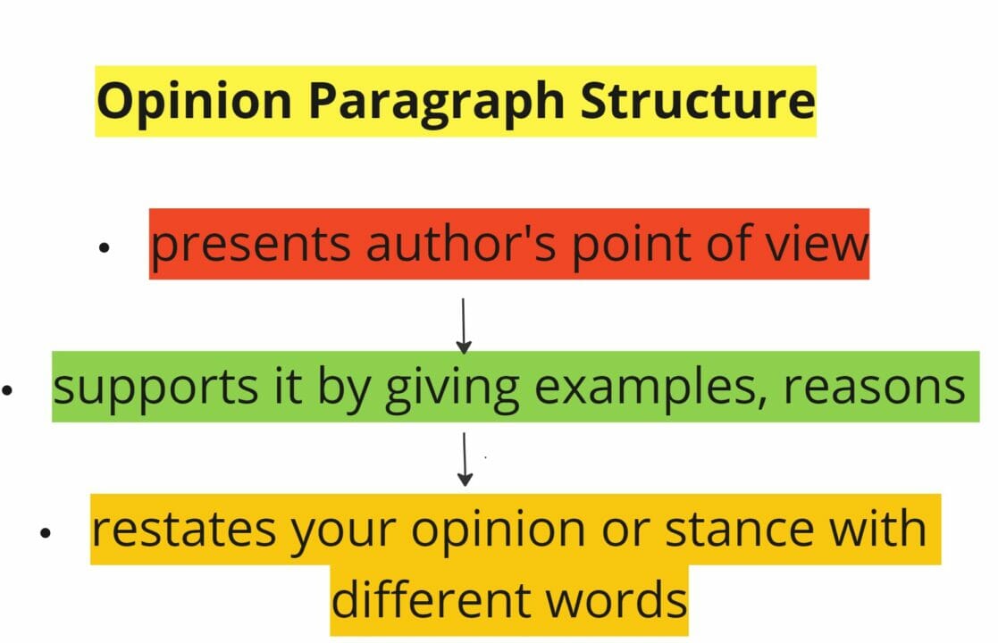 what is the structure of a 3 paragraph opinion essay