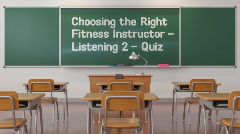 Choosing the Right Fitness Instructor – Listening 2 - Quiz