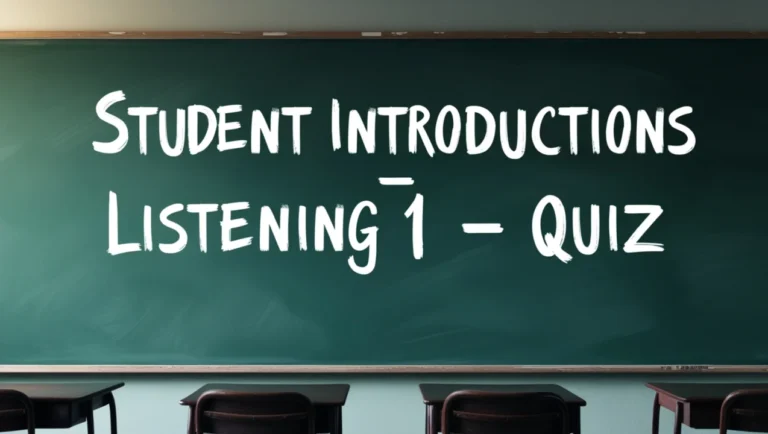 Student Introductions – Listening 1 - Quiz