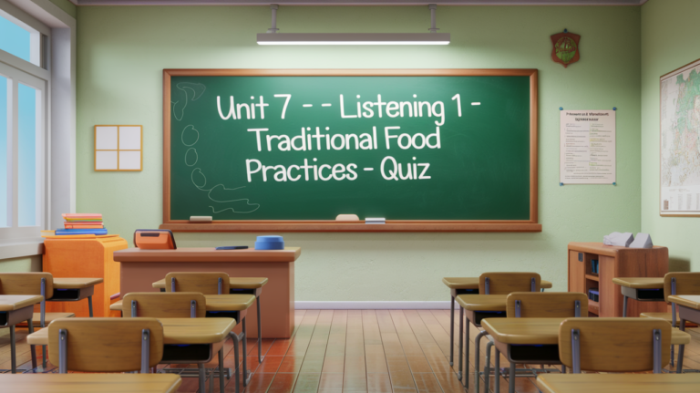 Unit 7 – Listening 1 – Traditional Food Practices – Quiz