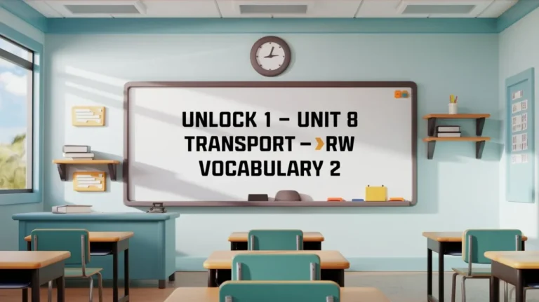 Unlock 1 Unit 8 Transport RW Vocabulary 2